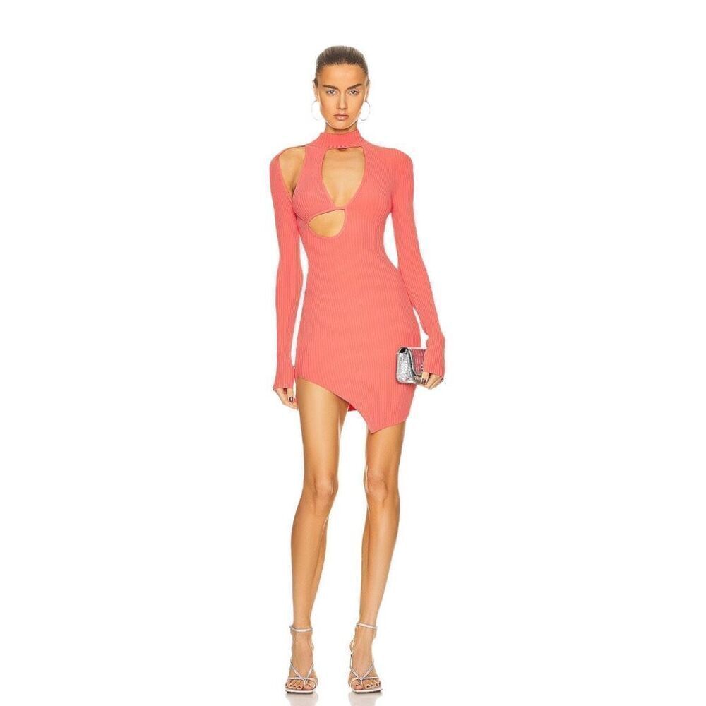 David Koma X Fwrd Long Sleeve Mini Dress In Red